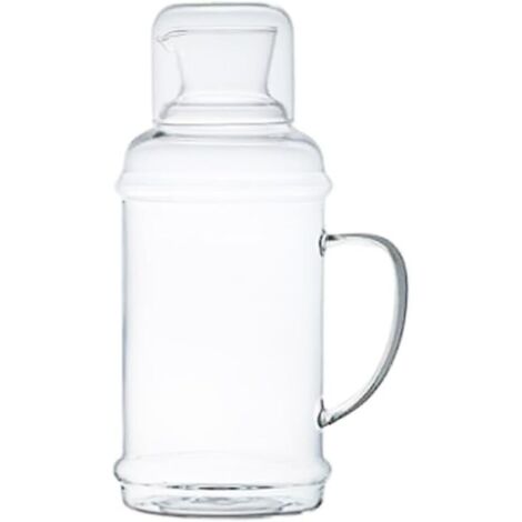 Bouteille Verre Résistante Chaleur Carafe à Eau Froid Volume Idéale Pour Boissons Fraîches à Domicile Avec Couvercle Pratique Style Rétro