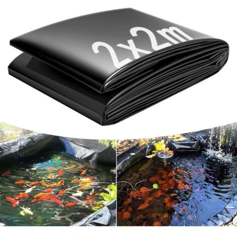 2x2m Bache Bassin, Bâche Bassin Extérieur 0.2mm Epaisseur, Liner Bassin Jardin pour Bassins D'agrément, Bassin a Poisson, Cascade (1/5)