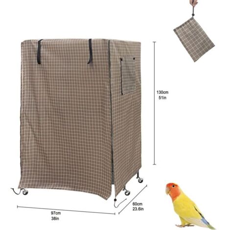Cage pour oiseauCage à oiseaux lavable Housse coupe-vent et anti-poussière-97 x 60 x 130CM (1/5)