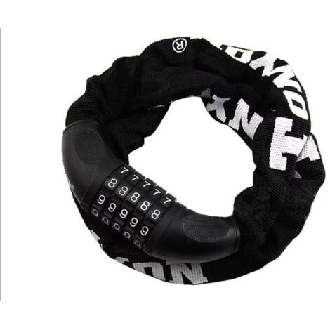 Antivol,Cadenas Velo Antivol Velo Electrique 5 Chiffres Code, 7mm Chaine Antivol Velo robuste haute sécurité, 90cm Chaine Velo adaptée aux Trotinette Electrique, Antivol Moto, Antivol Scooter (1/2)