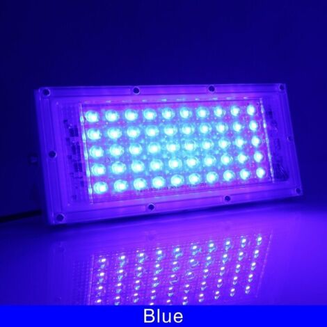 Lot de 2 Projecteur LED Ultra Mince 50W avec bouchon  Spot LED Extérieur IP65 Lampe LED Extérieur pour Jardin, Cour, Garage, Entrée --Blu Ray[Classe énergétique F] (1/3)