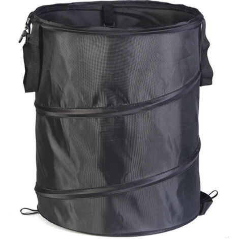 Sac à déchets,Sac à végétaux pliable avec poignées, Noir, Solid--φ4555cm (1/2)