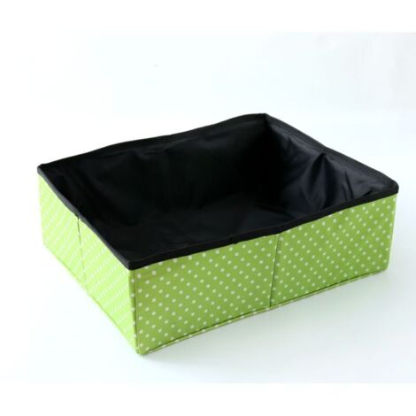 Litière Pliable Portable pour Chat général, étanche, Propre et Douce la Maison l'extérieur - vert, L (1/4)