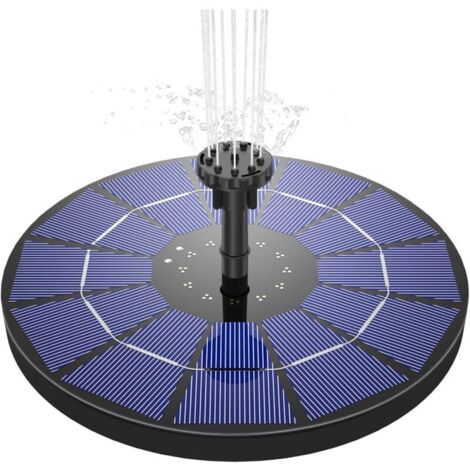 Fontaine solaire pompe 3,5 W Fontaine de jardin solaire Flotté solaire Panneau intégré Batterie avec 6 buses Idéal pour petit étang salle de bain d'oiseaux Fish Tank Décoration de jardin 18 cm (1/5)