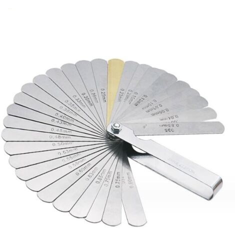 Jauge d'Épaisseur, 32 Lames Jeu Cale Soupape En Acier Inoxydable, Marquage Métrique/impérial, Pour Mesurer L'écart Largeur, Pour la moteur/bougie/soupapes.