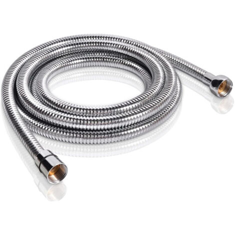 Flexible Douche 1.5MTuyau Douche en Acier Inoxydable, Anti-Torsion & Anti-Pliure, Antifuite, Universel G1/2", Remplacement Robuste avec Raccords en Laiton et Joints, Chrome/Argentée (1/4)