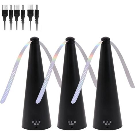 3 Pièces Ventilateur Anti Mouches et Moustiques Répulsif Écologique Sans Insecticide Chimique (1/4)