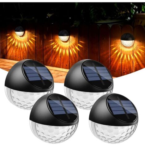 Lampe solaireLot de 4 LED Lampes Solaire Applique Murale Extérieur IP65 Étanche Éclairage Mural Décorative Lumière Blanc Chaud, Lampe de Clôture Mur Terrasse Jardin Porte d'entrée Escalier Cour Allée (1/5)