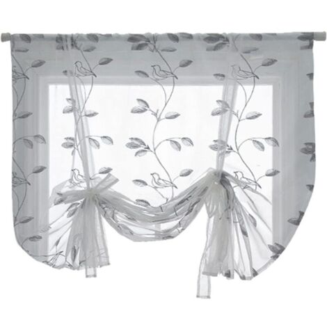 Rideaux de fenêtre respectueux de l'environnement Couleur pure Plante Simple Voile Rideaux Simple 100 x 120 cm (1/5)