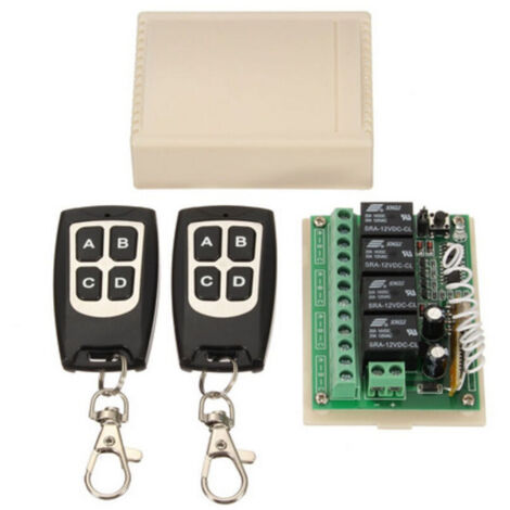 433Mhz RF Commutateur à Distance sans Fil, 2 canaux AC 110V / 220V / 230V / 240V Relais Récepteur avec 2 télécommandes (2 Boutons) (1/5)