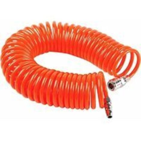 Tuyau à air comprimé Tuyau d'air comprimé, tuyau spiralé en polyuréthane de haute qualité, insertion d'air comprimé optimisée, connecteur enfichable, tuyau spiralé avec raccord rapide, tuyau de compre (1/5)
