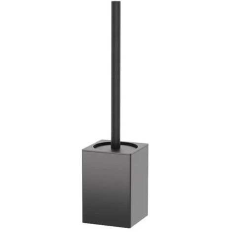 Brosse WC, brosse de nettoyage pour salle de bain, brosse de toilette murale perforée, ensemble de brosse et support de toilette en aluminium, brosse de cuvette compacte réutilisable, noire (1/5)