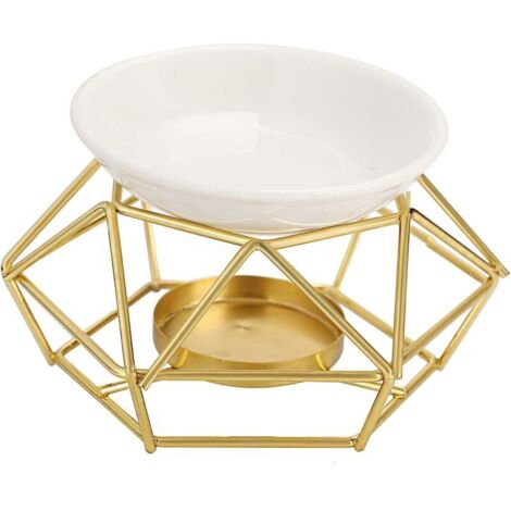 Brûleur à huile essentielle en métal européen, brûleur à cire fondue, nid d'oiseau élégant porte-bougie chauffe-plat, chauffe-parfum, aromathérapie, cire, bougie, brûleur à tarte, diffuseur pour la ma (1/5)