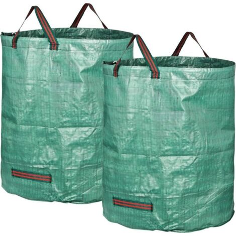 Sacs de jardinage 272 L avec poignées, imperméables, autoportants, pliables, robustes et durables, lot de 2 (1/5)