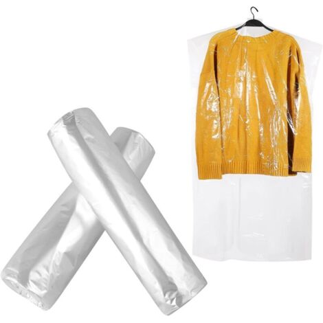 Housse Vêtement, 100 Pièces 60 cm x 100 cm sacs de Nettoyage à sec Vêtement Vêtements Housse de Protection Jetable Anti-poussière sac de Costume (1/5)