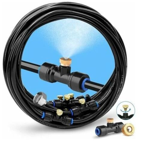 Ventilateur et brumisateur extérieurBrumisateur Exterieur, 9M Brumisateur Terrasse avec 11 Buse Brumisateur Brumisateur Buse d'atomisation de refroidissement dispositif d'arrosage automatique tuyau d' (1/5)