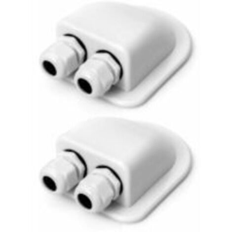 2PCS Passe-Toit IP68 Presse-étoupe Solaire étanche boîtier d'entrée de câble Double résistant aux intempéries, Caravane et Bateau Passe câble en ABS, Blanc (1/5)