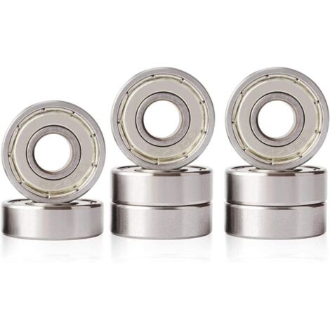 608 ZZ Roulements à Billes roller Roulements Longboard Roulements à roulettes, Convient pour ABEC, Utilisé pour les patins, les planches à roulettes, les scooters 8 Pièces（8 mm x 22 mm x 7 mm）