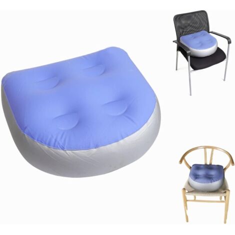 Lot de 2 rehausseurs de spa - Coussin gonflable avec 4 ventouses - Coussin de massage à ventouse - Coussin de dos - Coussin de spa doux - Coussin de baignoire (bleu)