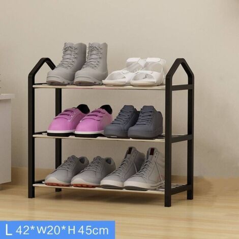 Meuble à Chaussures, étagère à Chaussures à 3 Niveaux, Mini étagère à Chaussures, Organisateur d'étagère à Chaussures étroite pour entrée de Placard et Couloir 42 x 20x 45 cm (1/5)