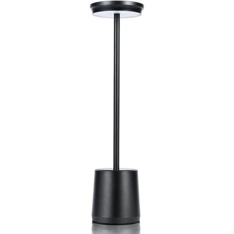 Lampe de bureau sans fil en métal, lampe de table LED portable avec capteur tactile, lampe rechargeable en aluminium 3 couleurs, lampe de luminosité à 3 niveaux, veilleuse, lampe de chevet, lampe de s (1/5)