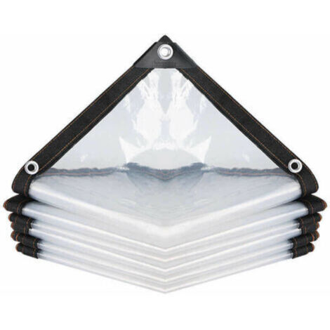 Bâche imperméable transparente perforée Bâche de bâche ultra-légère en PE imperméable Ripstop (Couleur: Transparent, Taille: 200x400cm) (1/5)