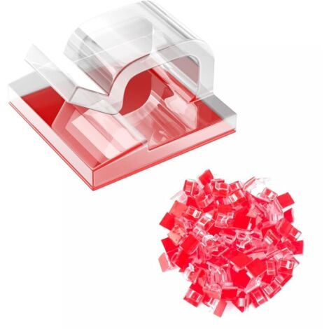 80 Pièces Clips de Câble Extérieurs Auto-Adhésifs, Transparent Plastique Accroche Cable, Organisateur de Cordon Clips, Support de Fil pour Guirlande Lumineuse, Réseau Ligne TV, Bureau, Maison (1/5)