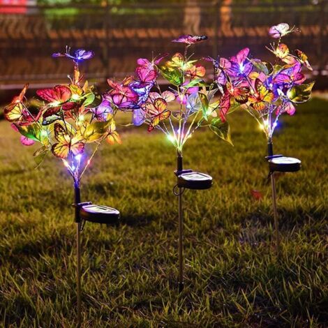 Lampes solaires papillons pour le jardin Décoration solaire réaliste en forme de papillon pour la maison Idée cadeau pour femmes et mamans Bornes lumineuses pour jardin, terrasse et allées (1/5)
