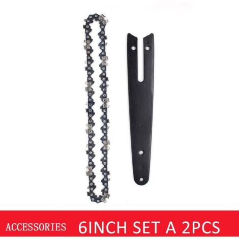 1 pièce de chaîne de 6 pouces, 1 jeu de guides pour mini scie électrique, accessoires de scie à chaîne durables (1/5)