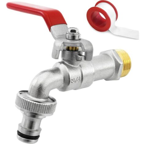 3/4'' Pouce Robinet d'eau en Laiton de Qualité Supérieure, Résistant à la Rouille et au Gel Pour Jardin, Machine à Laver, Baril de Pluie (1/5)