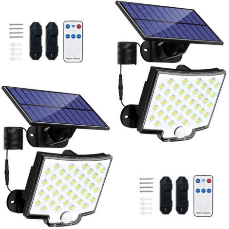 pièce Lampe Solaire Exterieur Detecteur de Mouvement,LED Convex Lenses Projecteur Solaire,3Mode 1500mAH Lumiere Solaire Exterieuré tanchéité IP65 Spot Extérieur pour Jardin Garage Cour (1/5)