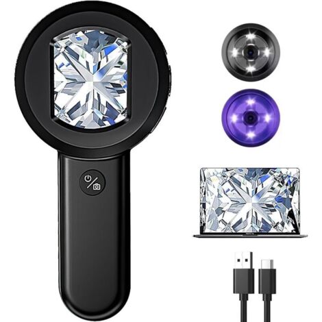 Microscope Numérique, 2.0 » Écran IPS Rechargeable avec 8 LEDs Réglables, Mini Microscope de Poche pour la Découverte, Vue PC Compatible avec Windows (1/5)