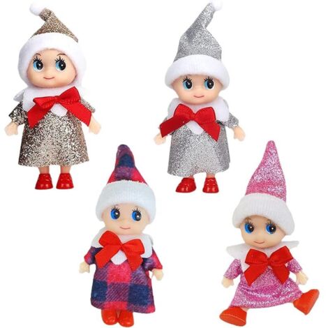 Lot de 4 elfes clowns - Elfes espiègles - Elfes de Noël mignons - Jouets de décoration de Noël pour enfants et adultes (1/5)