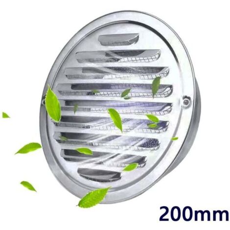 Grille de Ventilation en Acier Inoxydable- Grille d'aération avec Moustiquaire - Couvercle d'évacuation pour Cuisine Meubles Bouche(200mm) (1/5)