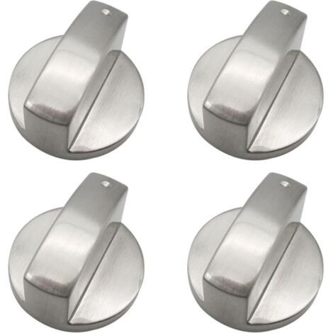 Bouton de remplacement en métal argenté de 6 mm pour cuisinières à gaz, bouton de commande universel pour cuisinière à gaz, bouton pour plaque de cuisson à gaz, bouton de four de 6 mm (1/4)