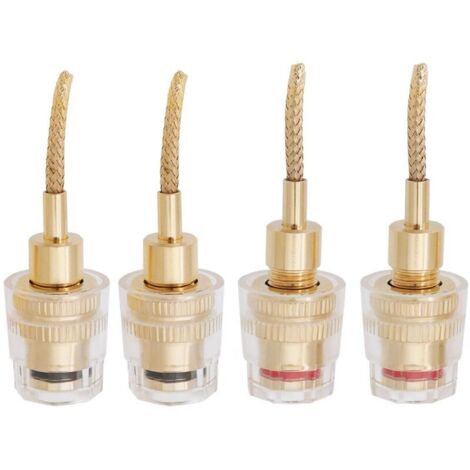 Lot de 4pcs Fiche Banane Enceinte, Fiches Banane Femelle de 4 Mm, Connecteur Tressé de 2 Mm, Connecteur Banane, Connecteur Banane Femelle 2mm pour Câble Adaptateur Hifi pour Audio (1/5)
