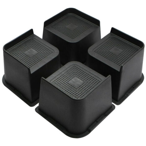 Rehausseurs de meubles, lot de 4, 10,2 cm, forme en L, blocs de surélévation pour lit, canapé, bureau, table, étagère, rehausseurs de chaises, rehausseurs de canapé, supports de levage pour meubles ju (1/5)
