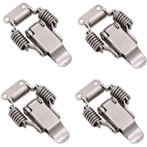 Lot de 4 boucles à clip en acier inoxydable, verrous à levier pour boîtes, outils manuels à dégagement rapide, portes métalliques robustes pour boîtes, tiroirs et armoires (1/4)