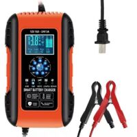 Intelligent Battery Charger 10A 12V/5A 24V, Battery Charger Maintenance and Automatic Repair, Portable Function with LCD Display, for Car, Motorcycle, Truck, AGM, Gel, Wet, SLA