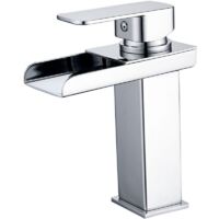 Robinet de salle de bain, robinet de lavabo à cascade, robinet de salle de bain, robinet mitigeur, robinet de lavabo de salle de bain, robinet de lavabo, chrome