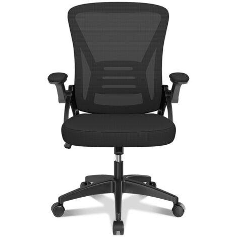 Chaise de Bureau Ergonomique - à roulette - Soutien Lombaire Dossier Règalable- Hauteur Ajustable - Noir (1/5)