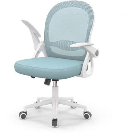 Chaise de Bureau - Rattantree Fauteuil de Bureau avec Soutien Lombaire - Chaise Ergonomique en Maille Respirante - Chaise Pivotante Accoudoirs et Hauteur Réglables pour Bureau à Domicile - Bleu (1/5)