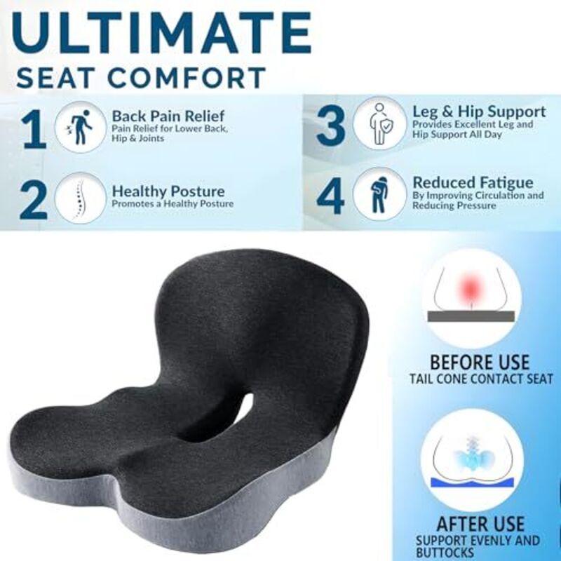 Coussin de siège en mousse à mémoire de forme pour chauffeur de camion, chaise de bureau, coussin de chaise de maison, coussin de voiture antidérapant pour les employés de bureau, les Coussin de siège en mousse à mémoire de forme pour chauffeur de camion, chaise de bureau, coussin de chaise de maison, coussin de voiture antidérapant pour les employés de bureau, les
