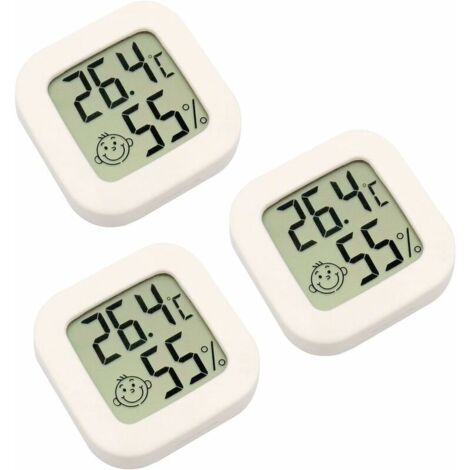 3 Pièces Mini Thermomètre Intérieur Numérique Hygromètre Humidité Température LCD Affichage Bluetooth Capteur sans Fil Thermomètre pour Maison, Bureau,Hygromètre Numérique (1/5)