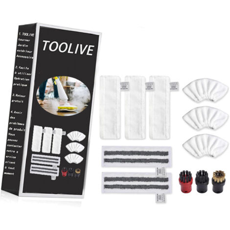 Kit d'accessoires Karcher EasyFix SC2 SC3 SC4 SC5 – 3 chiffons microfibres, 2 chiffons ponçage, 3 bonnettes, 2 brosses nylon – Nettoyage efficace