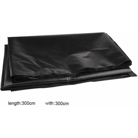 Largeight – Liner pour bassin 3 x 3 m – Caoutchouc PEHD noir – Résistant à la perforation et aux chocs – Pour étangs et jardins aquatiques - NOIR 3 X