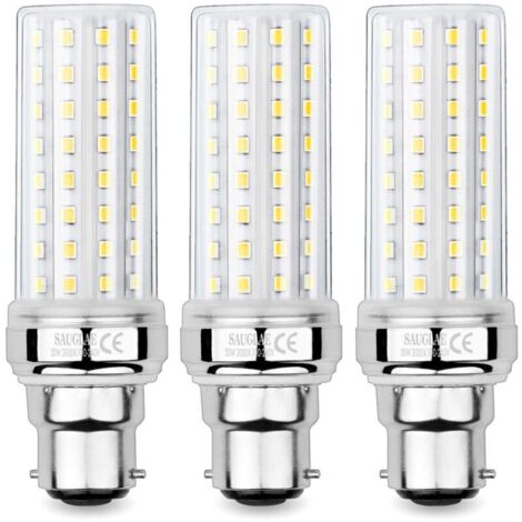 YMYNY 20W LED Corn Bulbs, 150W Incandescent Equivalent, 2300lm, 3000K Warm White, B22 Bayonet Bulbs, 3 Pack (1/4)