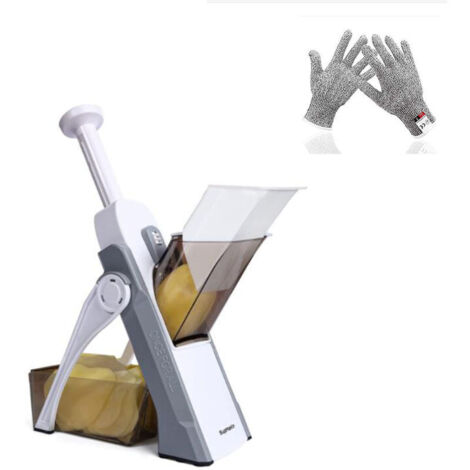 Largeight – Mandoline de cuisine manuelle multifonction – Lame en acier inoxydable 420J – Épaisseur réglable 0,5 à 8 mm – Coupe légumes, frites, cubes (1/3)