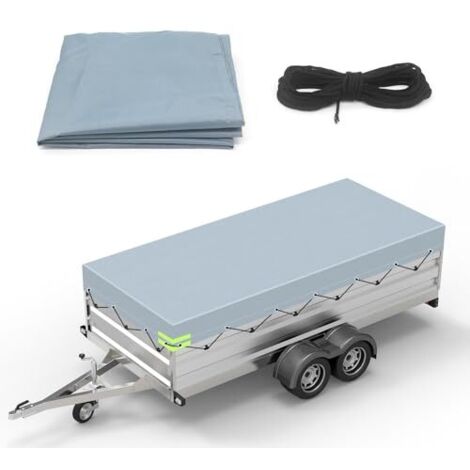 Largeight – Bâche de remorque 214 x 122 cm – Tissu Oxford 420D indéchirable – Protection imperméable et UV – Ajustement sécurisé avec cordes