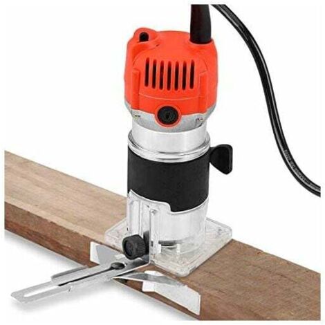 INHHUB Affleureuse à Bois Défonceuse Électrique, Tondeuse à Main Routeur Menuisiers Routeur de Lamineur, pour la Coupe de Courbe de Finition de Surface 30000R/MIN 580W 220V-INHHUB (1/5)